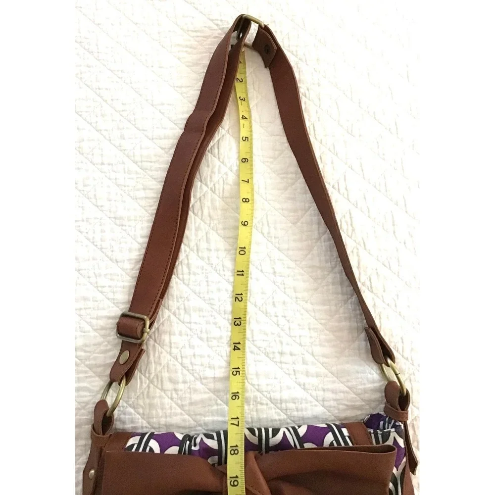 Anthropologie Deux Lux Purple Floral Canvas Crossbody Bag Whimsical Y2K Hobo